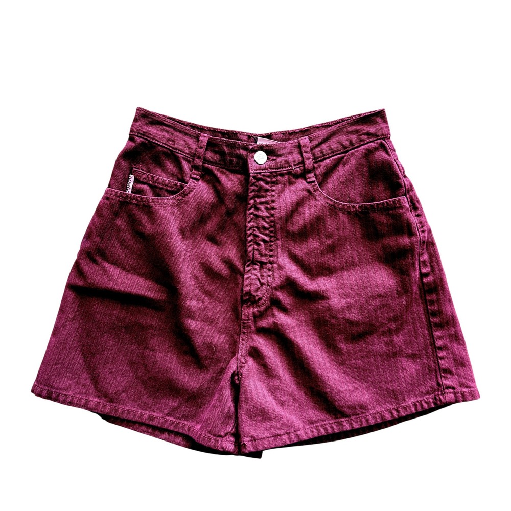 Vintage Bongo Gene Montesano Beet Purple Herringbone Denim Shorts Womens 9 USA